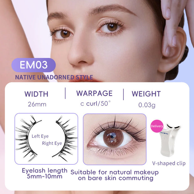 Natural Magnetic False Eyelashes Mink Hair, Super Soft