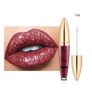 Pudaier Glitter Flip Lip Gloss Matte Shimmer No-Stain Diamond Lipstick