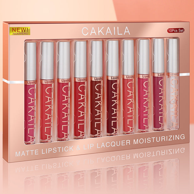 10-Piece Matte Lip Gloss Set  Waterproof & Non-Stick