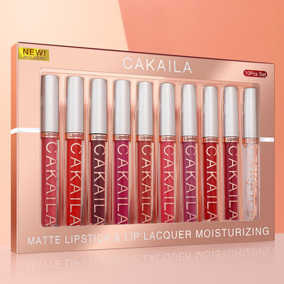 10-Piece Matte Lip Gloss Set  Waterproof & Non-Stick
