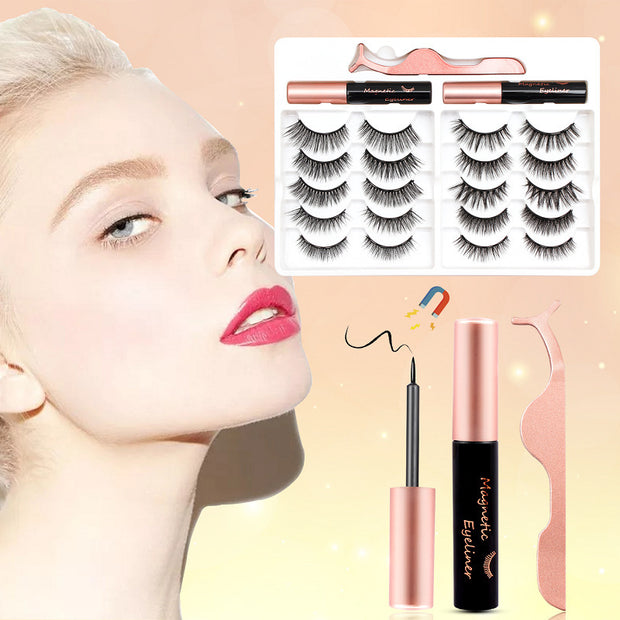 Magnetic Eyelashes Kit  Waterproof Liner & No-Glue Lashes
