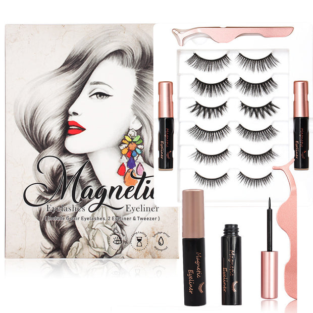 Magnetic Eyelashes Kit  Waterproof Liner & No-Glue Lashes