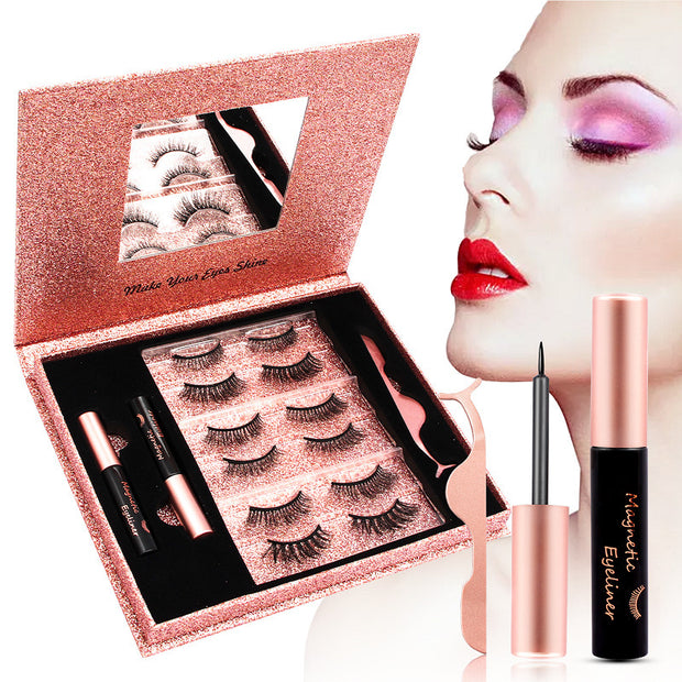 Magnetic Eyelashes Kit  Waterproof Liner & No-Glue Lashes