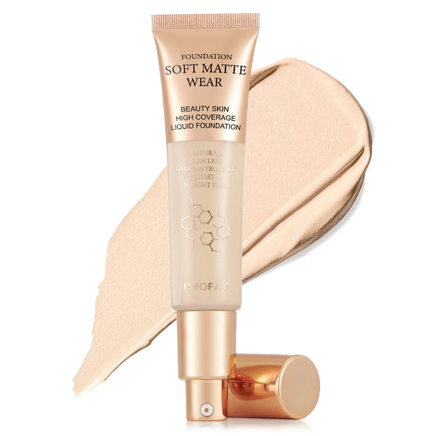 PHOFAY Full Coverage Foundation Long-Lasting Matte Finish