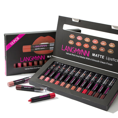 Matte Lipstick & Gloss Set Non-Stick, Long-Lasting Duo