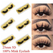 25mm Mink False Eyelashes Wispy & Fluffy Volume