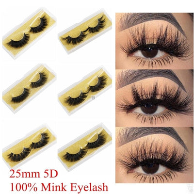 25mm Mink False Eyelashes Wispy & Fluffy Volume