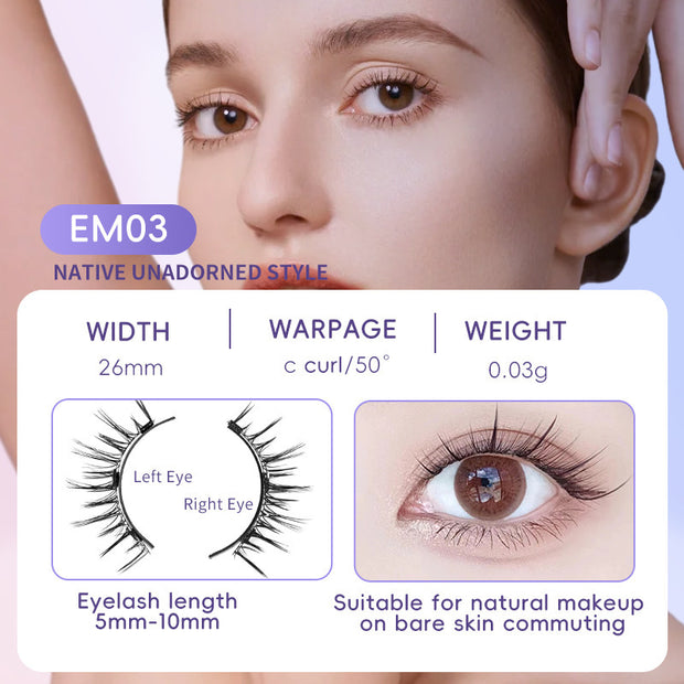 Natural Magnetic False Eyelashes Mink Hair, Super Soft