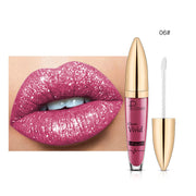 Pudaier Glitter Flip Lip Gloss Matte Shimmer No-Stain Diamond Lipstick