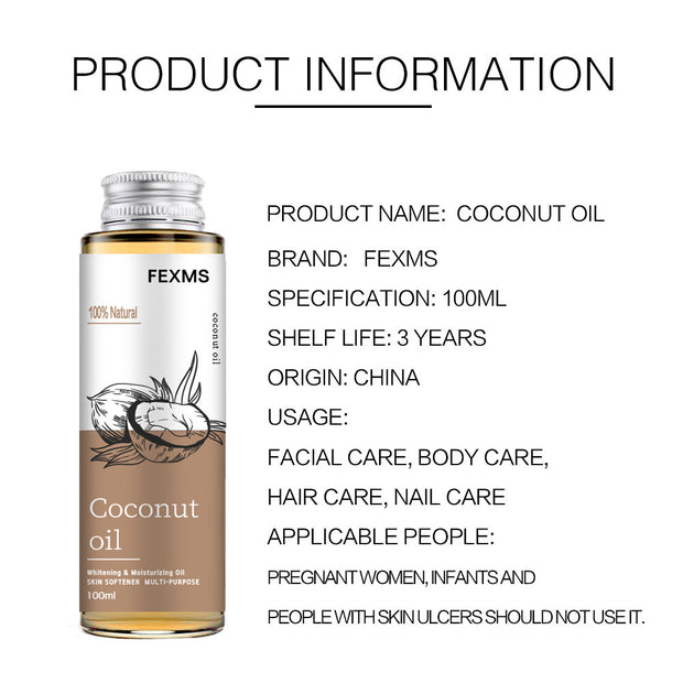 Coconut Massage & Body Oil Hydrating Skin Care Essential Oil