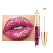 Pudaier Glitter Flip Lip Gloss Matte Shimmer No-Stain Diamond Lipstick