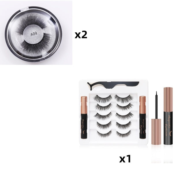 Magnetic Eyelashes Kit  Waterproof Liner & No-Glue Lashes