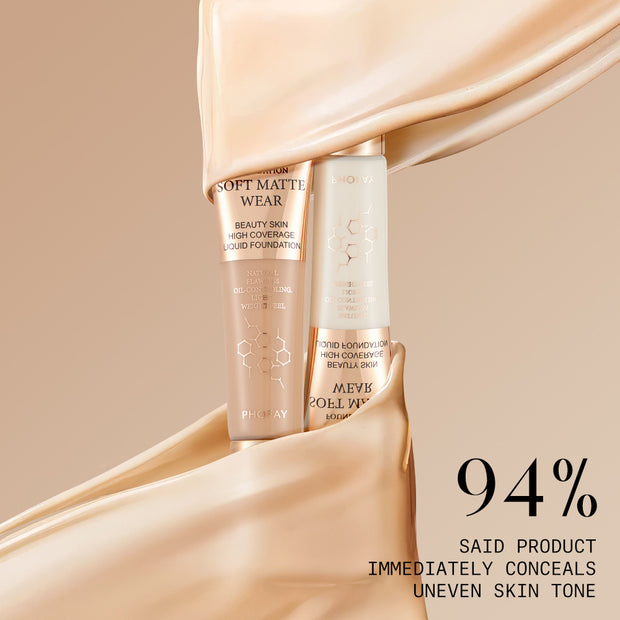 PHOFAY Full Coverage Foundation Long-Lasting Matte Finish