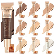 PHOFAY Full Coverage Foundation Long-Lasting Matte Finish