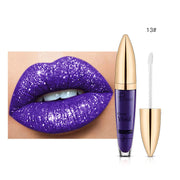 Pudaier Glitter Flip Lip Gloss Matte Shimmer No-Stain Diamond Lipstick