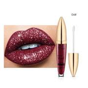 Pudaier Glitter Flip Lip Gloss Matte Shimmer No-Stain Diamond Lipstick
