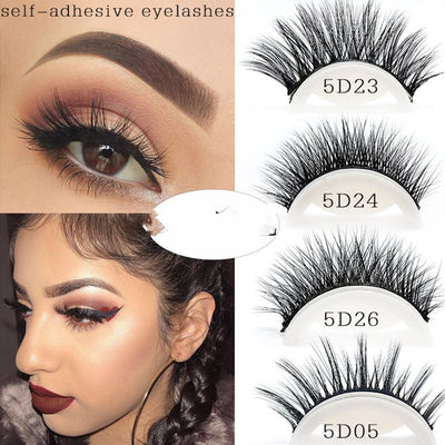 Glue-Free 5D Self-Adhesive False Eyelashes Easy Wear