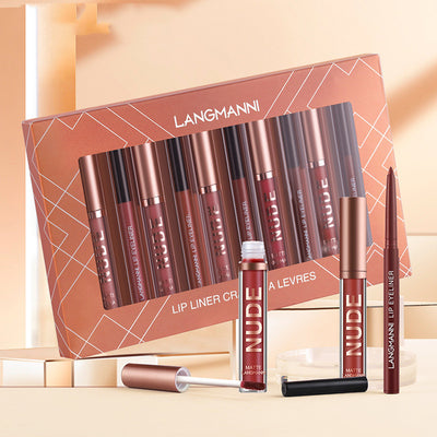 Matte Lipstick & Lip Liner Set 12pcs Long-Lasting Beauty Kit
